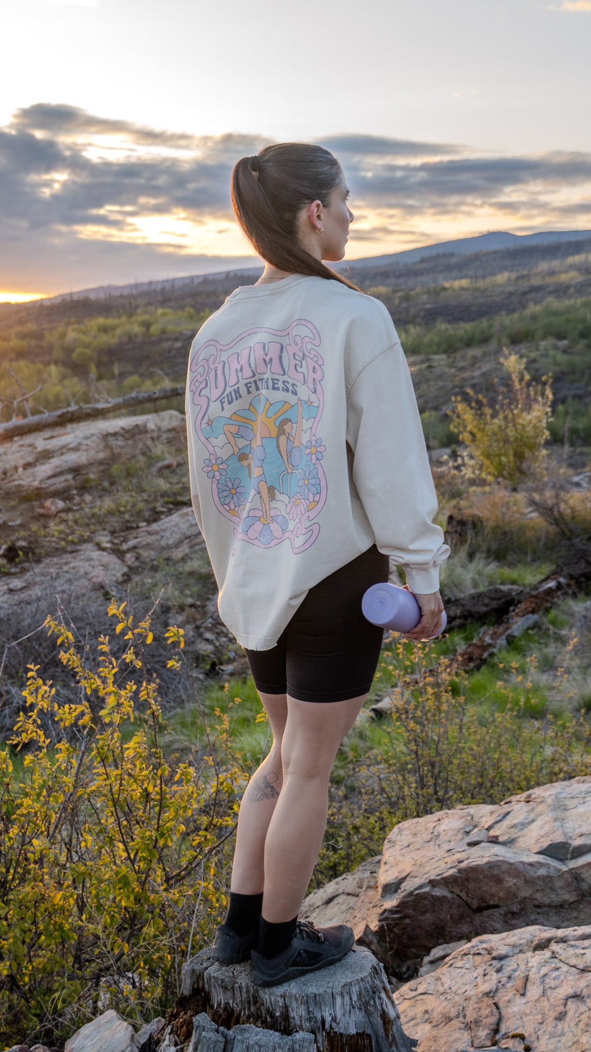 Calisthenics Women Oversized Long Sleeve T-Shirt Beige