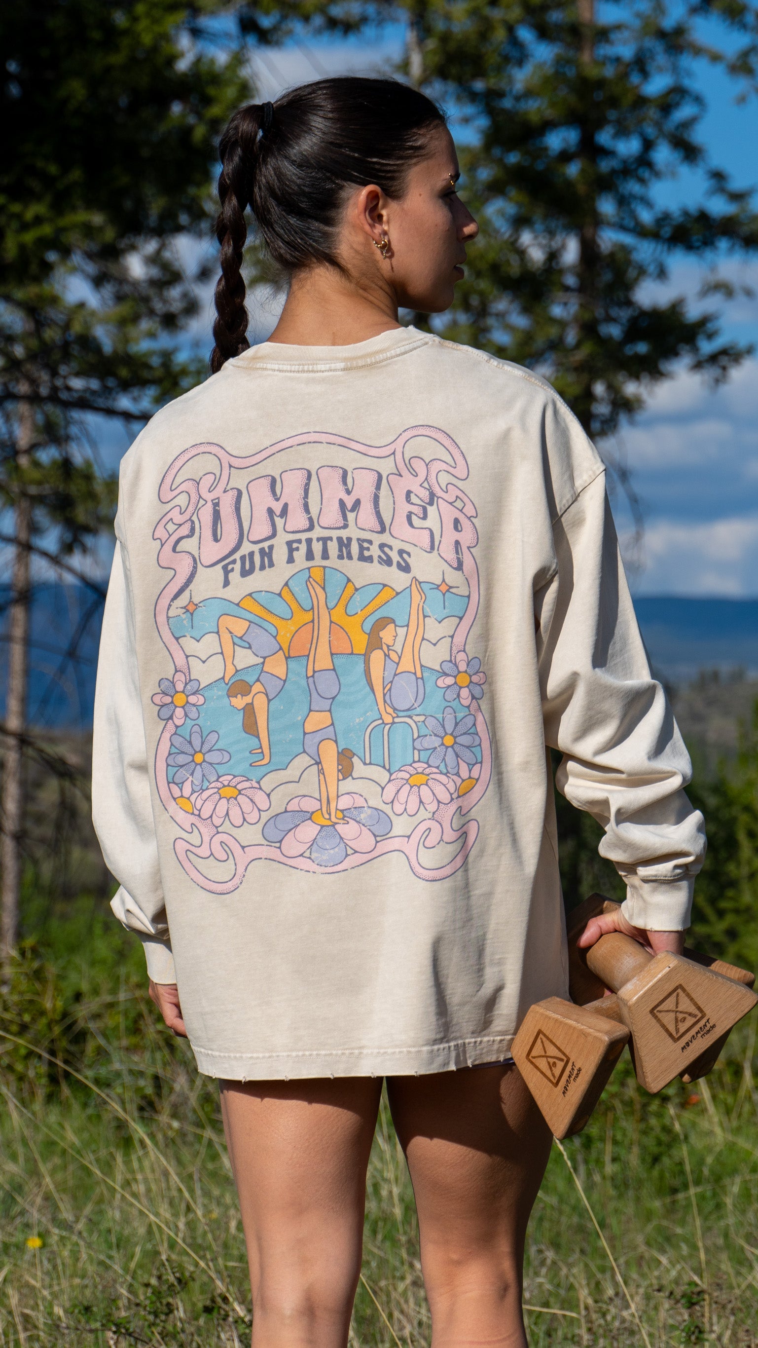 Calisthenics Women Oversized Long Sleeve T-Shirt Beige